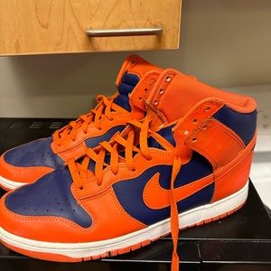 Nike Air dunks orange and blue used still New